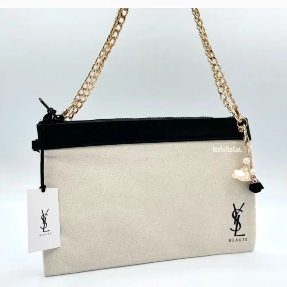 Yves Saint Laurent Beaute Bag Cosmetic Pouch Black 🌟 host pick 🌟